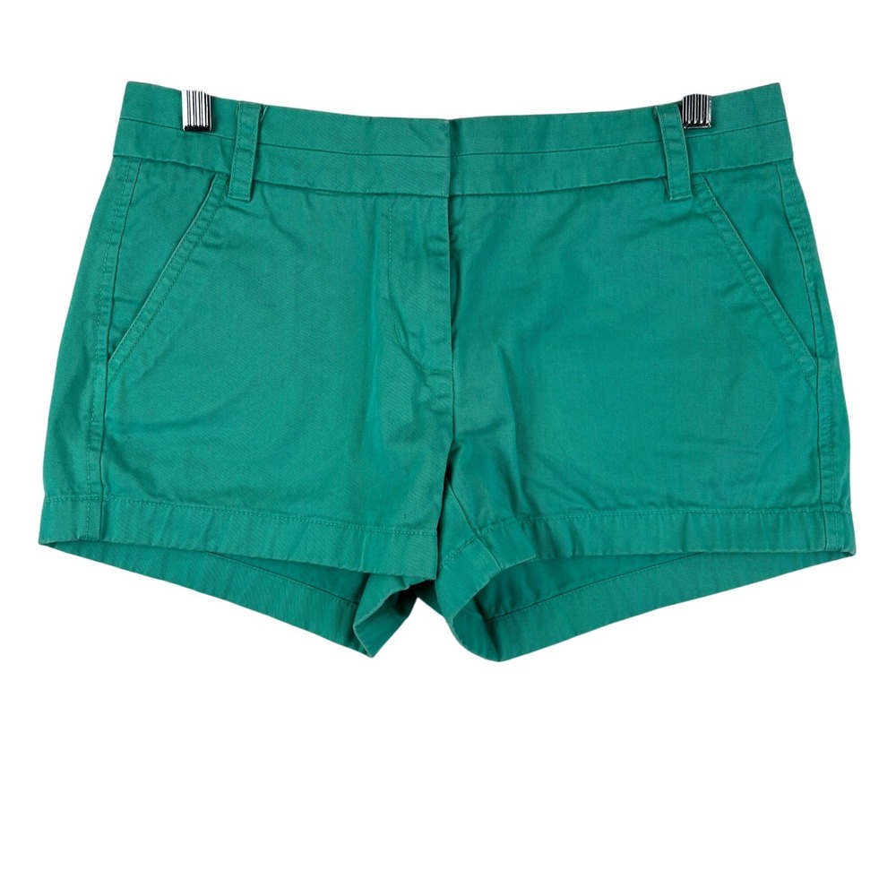 J Crew Chino Shorts womens 2‎ Green Teal Aqua Casual Everyday